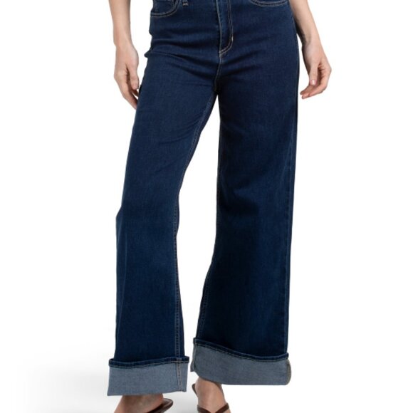 NEW JOE'S Wide Leg Ankle Jeans With Fixed Rolled Cuffs in dark wash 1125 6m3 - Picture 3 of 5